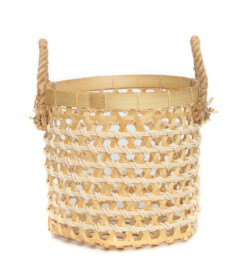The Bamboo Macrame Baskets - Natural White - Small